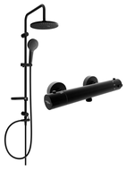 Mexen Erik surface-mounted shower set with a rainmaker and thermostatic mixer tap Kai, Black - 77100205-70