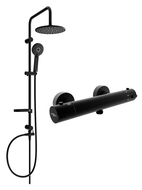 Mexen Carl surface-mounted shower set with a rainmaker and thermostatic mixer tap Kai, Black - 77100240-70