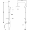 Mexen Sven surface-mounted shower set with a rainmaker and thermostatic mixer tap Kai, Black - 77100262-70