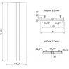 Mexen Line VR20SL radiator 1800 x 500 mm, bottom mid connection, 1090 W, anthracite - W6VR20SL-180-050-66
