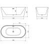 Mexen Luna Freestanding Bathtub 150 x 75 cm, White, Gold Overflow - 52031507500-50