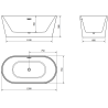 Mexen Luna freestanding bathtub 150 x 75 cm, white, rose gold overflow - 52031507500-60