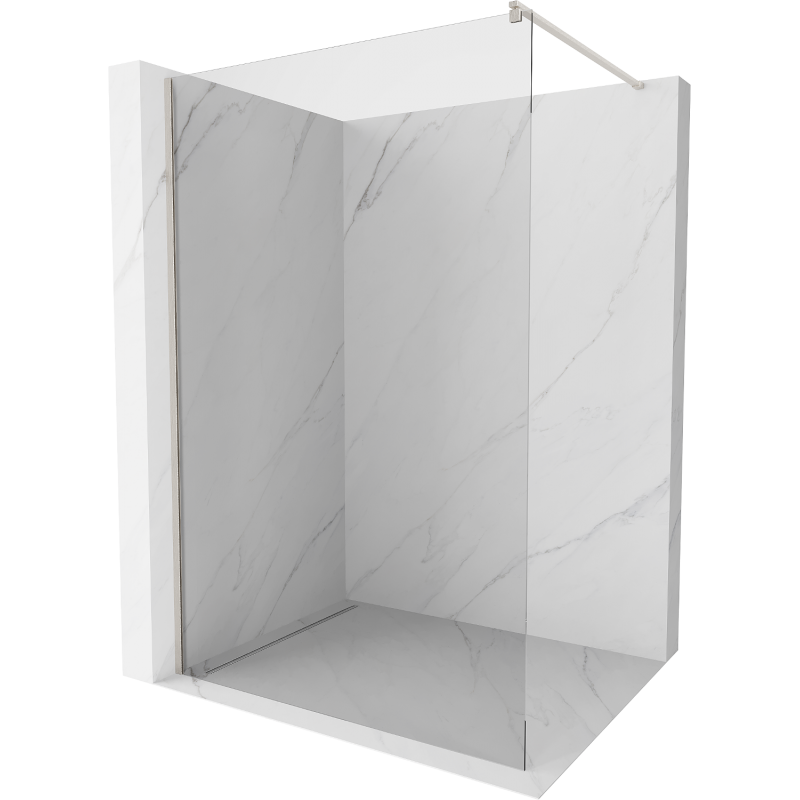 Mexen Kioto Walk-in Shower Wall 60 x 200 cm, transparent 8 mm, brushed nickel - 800-060-101-97-00