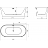 Mexen Luna freestanding bath 160 x 75 cm, white, chrome overflow - 52031607500-01
