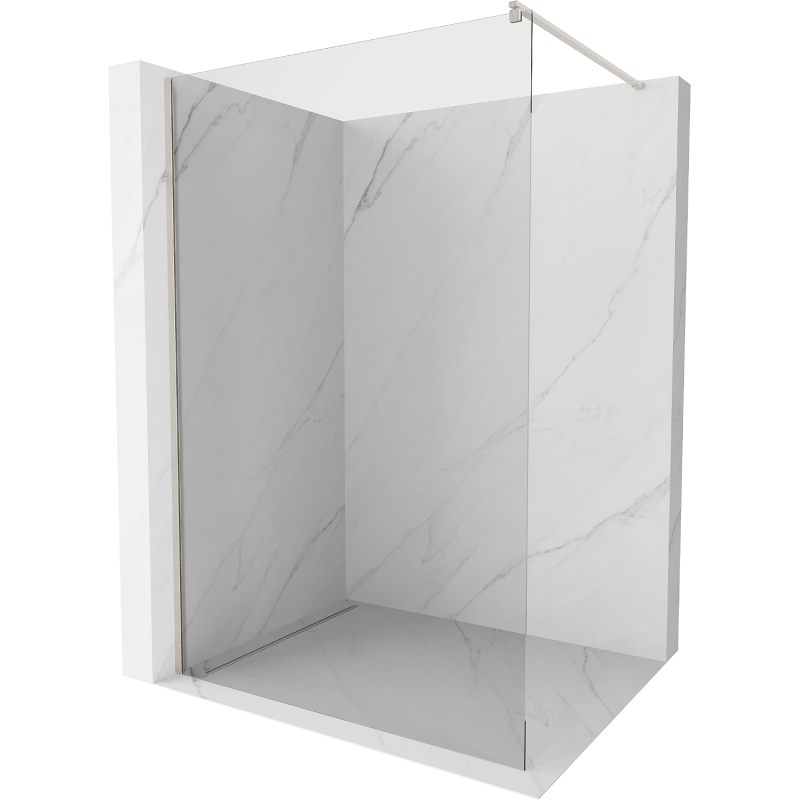 Mexen Kioto Walk-in Shower Screen 110 x 200 cm, Transparent 8 mm, Brushed Nickel - 800-110-101-97-00