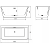Mexen Volta freestanding wall-mounted bathtub 150 x 75 cm, white, chrome overflow - 51131507500-01