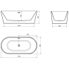 Mexen Luna freestanding bathtub 170 x 80 cm, white, chrome overflow - 52031708000-01