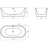 Mexen Luna freestanding bathtub 67 x 31 inches, white, white overflow - 52031708000-20