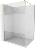 Mexen Kioto Walk-in Shower Wall 120 x 200 cm, Transparent/Frosted 8 mm, Brushed Gold - 800-120-101-55-35