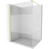 Mexen Kioto Shower Wall Walk-in 130 x 200 cm, Transparent/Frosted 8 mm, Brushed Gold - 800-130-101-55-35
