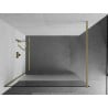 Mexen Kioto Shower Wall Walk-in 130 x 200 cm, Transparent/Frosted 8 mm, Brushed Gold - 800-130-101-55-35