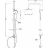 Mexen Carl surface-mounted shower set with a rainmaker and thermostatic mixer tap Cube, Black - 77200240-70