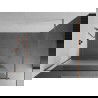 Mexen Kioto Walk-in Shower Wall 140 x 200 cm, Transparent/Frosted 8 mm, Brushed Bronze - 800-140-101-65-35