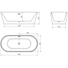 Mexen Luna freestanding bathtub 180 x 80 cm, white, chrome overflow - 52031808000-01