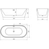 Mexen Luna freestanding bathtub 180 x 80 cm, white/black, chrome overflow - 52031808075-01