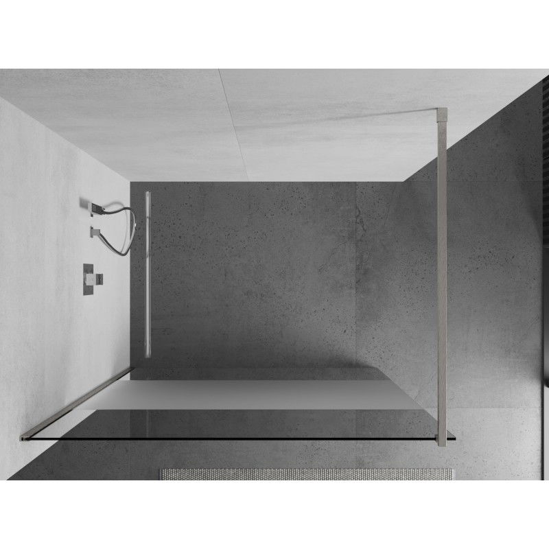 Mexen Kioto Walk-in Shower Wall 100 x 200 cm, Transparent/Frosted 8 mm, Brushed Nickel - 800-100-101-97-35