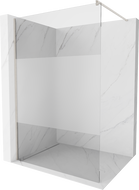 Mexen Kioto Walk-in Shower Wall 130 x 200 cm, Transparent/Frosted 8 mm, Brushed Nickel - 800-130-101-97-35