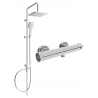 Mexen Kai Tord exposed shower set with rain shower and thermostatic shower faucet, chrome - 77100200-00