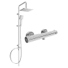 Mexen Tord surface-mounted shower set with a rainmaker and thermostatic mixer tap Kai, Chrome - 77100200-00