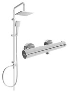 Mexen Kai Tord exposed shower set with rain shower and thermostatic shower faucet, chrome - 77100200-00