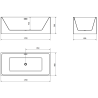 Mexen Nita freestanding bathtub 67 x 31 inches, white/black, brushed copper overflow - 52091708075-65