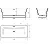 Mexen Tonia freestanding bathtub 170 x 75 cm, white/black, black overflow - 52171707575-70