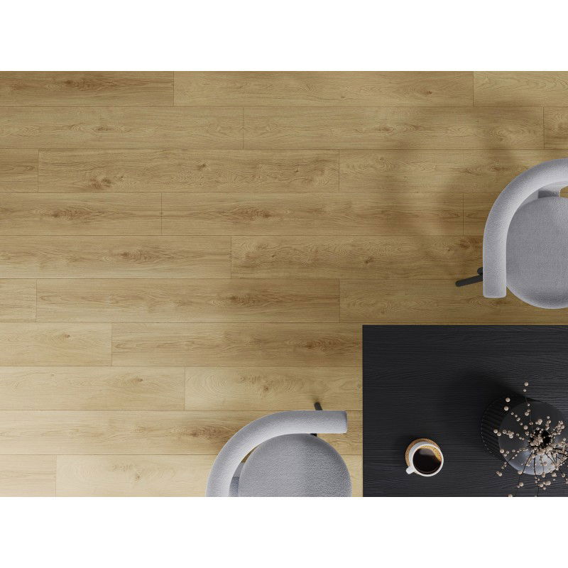 Mexen Anniston vinyl panels 1240 x 182 mm SPC 6.5 mm, IXPE underlay 1.5 mm, 4 V-Groove, Oak - F1038-1240-182-505-4V1-01