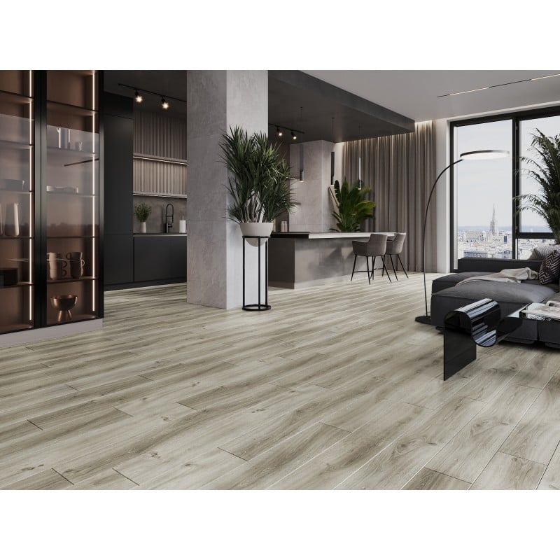 Mexen Richmond vinyl panels 1240 x 182 mm SPC 6.5 mm, substrate IXPE 1.5 mm, 4 V-Groove, Oak - F1043-1240-182-505-4V1-01