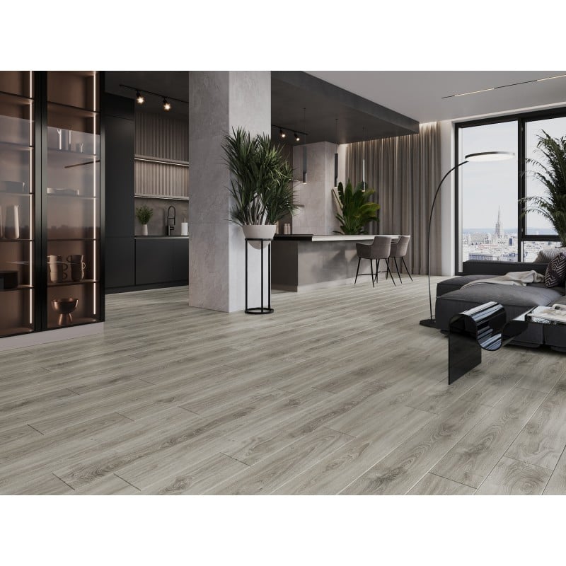 Mexen Silver Creek vinyl panels 1240 x 182 mm SPC 6.5 mm, IXPE underlay 1.5 mm, 4 V-groove, Oak - F1047-1240-182-505-4V1-01