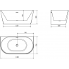 Mexen Oval freestanding wall-mounted bathtub 140 x 75 cm, white/black, chrome overflow - 52671407575-01