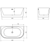 Mexen Oval Freestanding Wall Bath 150 x 75 cm, White, Chrome Overflow - 52671507500-01