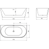 Mexen Oval Free-standing Wall Bathtub 170 x 80 cm, White, Chrome Overflow - 52671708000-01