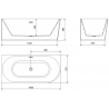 Mexen Mia freestanding left corner bathtub 160 x 75 cm, white, white overflow - 52691607500L-20