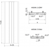 Mexen VR20SL Plate Radiator Line 1400 x 400 mm, Bottom Middle Connection, 712 W, Black - W6-140-040-70 - W6VR20SL-140-040-70