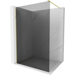 Mexen Kioto Walk-in Shower Wall 70 x 200 cm, Graphite 8 mm, Brushed Gold - 800-070-101-55-40