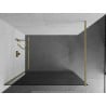 Mexen Kioto Walk-in Shower Wall 100 x 200 cm, Graphite 8 mm, Brushed Gold - 800-100-101-55-40