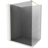 Mexen Kioto Walk-in Shower Wall 100 x 200 cm, Graphite 8 mm, Brushed Gold - 800-100-101-55-40