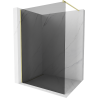 Mexen Kioto Walk-in Shower Wall 140 x 200 cm, Graphite 8 mm, Brushed Gold - 800-140-101-55-40