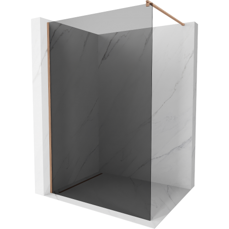 Mexen Kioto shower wall Walk-in 100 x 200 cm, graphite 8 mm, brushed copper - 800-100-101-65-40