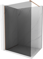 Mexen Kioto shower wall Walk-in 100 x 200 cm, graphite 8 mm, brushed copper - 800-100-101-65-40