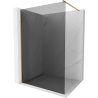 Mexen Kioto Walk-in Shower Wall 140 x 200 cm, graphite 8 mm, brushed copper - 800-140-101-65-40