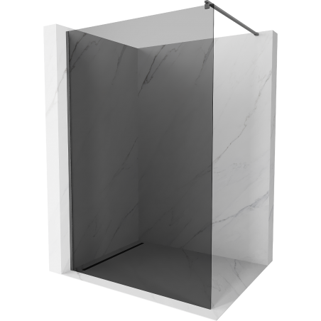Mexen Kioto Walk-in Shower Screen 140 x 200 cm, Graphite 8 mm, Brushed Gun Grey - 800-140-101-66-40