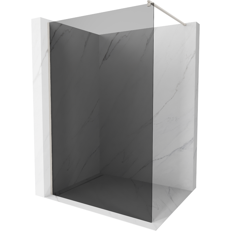 Mexen Kioto Walk-in Shower Wall 70 x 200 cm, Graphite 8 mm, Brushed Nickel - 800-070-101-97-40