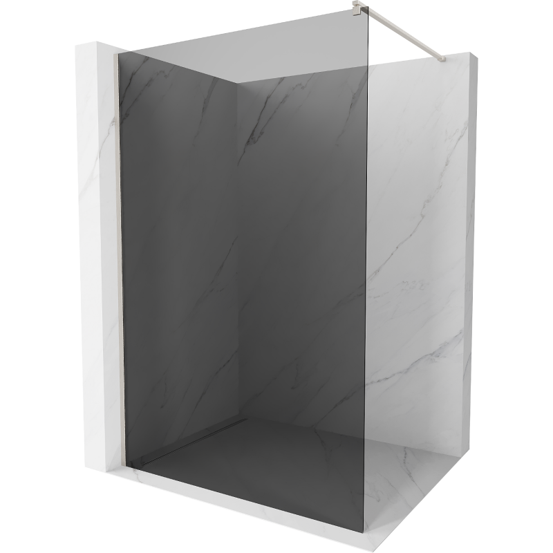 Mexen Kioto Walk-in Shower Screen 90 x 200 cm, Graphite 8 mm, Brushed Nickel - 800-090-101-97-40