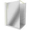 Mexen Kioto Walk-in Shower Screen 80 x 200 cm, Mirror 8 mm, Brushed Gold - 800-080-101-55-50