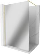 Mexen Kioto Walk-in Shower Wall 100 x 200 cm, Mirror 8 mm, Brushed Gold - 800-100-101-55-50