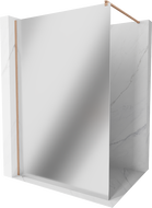 Mexen Kioto Walk-in Shower Wall 80 x 200 cm, Mirror 8 mm, Brushed Bronze - 800-080-101-65-50