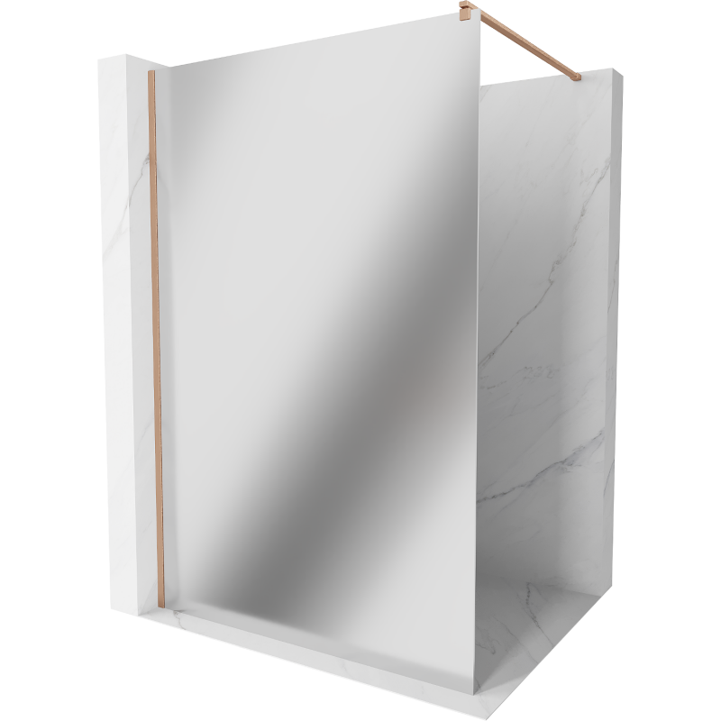 Mexen Kioto Walk-in Shower Panel 110 x 200 cm, Mirror 8 mm, Brushed Copper - 800-110-101-65-50