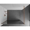Mexen Kioto walk-in shower wall 140 x 200 cm, mirror 8 mm, brushed copper - 800-140-101-65-50