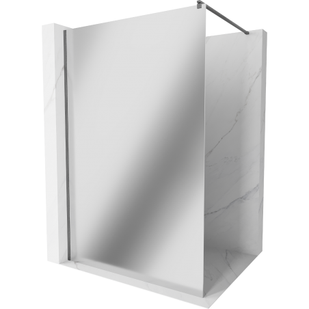 Mexen Kioto shower wall Walk-in 100 x 200 cm, mirror 8 mm, gun gray brushed - 800-100-101-66-50